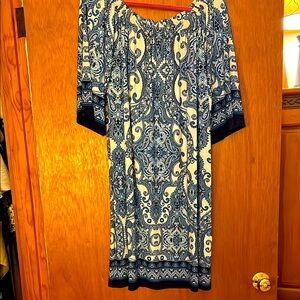 Tiana B. Floral Blue and White Dress